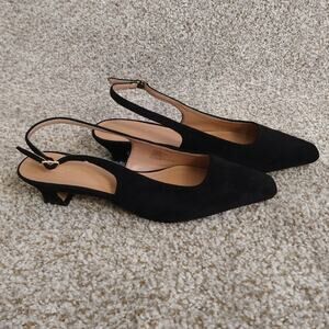 Torgeis Bernadette Black Slingback Heels Size 8.5